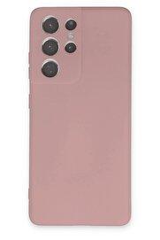 CepteToptan Samsung Galaxy S21 Ultra Kılıf Nano içi Kadife Silikon - Pudra - DROPX2429-5309
