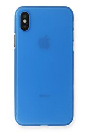 CepteToptan iPhone X Kılıf PP Ultra İnce Kapak - Mavi - DROPX5486-1431