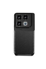 CepteToptan İnfinix GT 20 Pro Kılıf Auto Focus Karbon Kapak - Siyah - DROPX9022-5177
