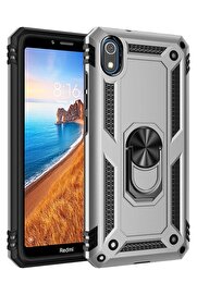 CepteToptan Xiaomi Redmi 7A Kılıf Sofya Yüzüklü Silikon Kapak - Gümüş - DROPX3774-3126