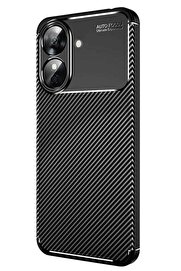 CepteToptan Realme Note 60 Kılıf Auto Focus Karbon Kapak - Siyah - DROPX3100-3577