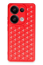 CepteToptan Xiaomi Redmi Note 13 Pro 4G Kılıf Petek Silikon Kapak - Kırmızı - DROPX1127-1020