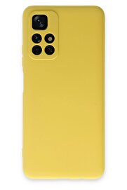 CepteToptan Xiaomi Redmi Note 11T Kılıf Nano içi Kadife Silikon - Sarı - DROPX8356-8163