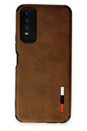 CepteToptan Vivo Y11S Kılıf Loop Deri Silikon - Kahverengi - DROPX9049-7316