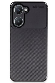 CepteToptan Vivo Y18 Kılıf Auto Focus Karbon Kapak - Siyah - DROPX6234-7952