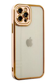 CepteToptan iPhone 12 Pro Max Kılıf Liva Lens Silikon - Rose - DROPX1244-2307