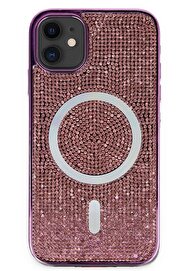 CepteToptan iPhone 11 Kılıf Diamond Magsafe Kapak - Derin Mor - DROPX1078-1284