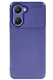 CepteToptan Vivo Y18 Kılıf Auto Focus Karbon Kapak - Lacivert - DROPX9127-8323