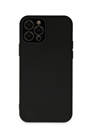 CepteToptan iPhone 12 Pro Kılıf Lansman Glass Kapak - Siyah - DROPX4944-8347