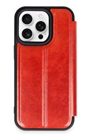 CepteToptan iPhone 14 Pro Max Kılıf Flip Cover - Kırmızı - DROPX4733-4047