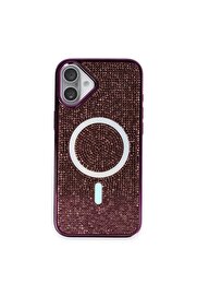 CepteToptan iPhone 16 Plus Kılıf Diamond Magsafe Kapak - Derin Mor - DROPX1592-3041