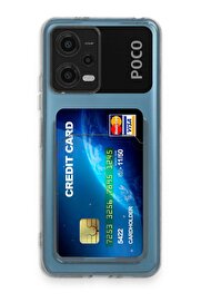 CepteToptan Xiaomi Poco X5 5G Kılıf Kart Şeffaf Silikon - Şeffaf - DROPX7762-6323