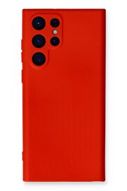 CepteToptan Samsung Galaxy S22 Ultra Kılıf Nano içi Kadife Silikon - Kırmızı - DROPX5914-9568