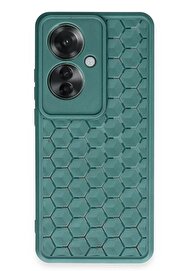 CepteToptan Oppo Reno 11F Kılıf Petek Silikon Kapak - Koyu Yeşil - aa5346-2933