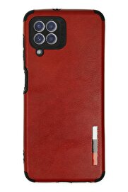 CepteToptan Samsung Galaxy A22 Kılıf Loop Deri Silikon - Kırmızı - DROPX7404-2805