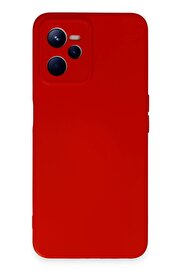 CepteToptan Realme C35 Kılıf Nano içi Kadife Silikon - Kırmızı - DROPX5514-8482