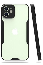 CepteToptan iPhone 12 Kılıf Platin Silikon - Siyah - DROPX3161-1995