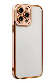 CepteToptan iPhone 13 Pro Kılıf Liva Lens Silikon - Rose - DROPX4136-5099