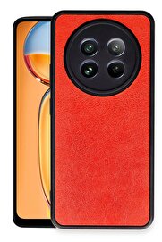CepteToptan Realme 12 5G Kılıf Aras Deri Kapak - Kırmızı - DROPX4457-5769