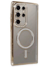 CepteToptan Samsung Galaxy S24 Ultra Kılıf Joke Simli Magneticsafe Kılıf - Gold - DROPX5446-7563