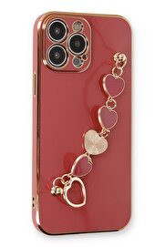 CepteToptan iPhone 13 Pro Max Kılıf Esila Silikon - Kırmızı - DROPX8327-3776