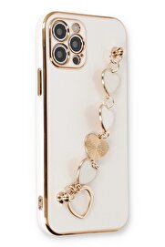 CepteToptan iPhone 12 Pro Max Kılıf Esila Silikon - Beyaz - DROPX4534-6962
