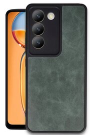 CepteToptan Vivo V30 Lite 4G Kılıf Aras Deri Kapak - Koyu Yeşil - DROPX6072-1854