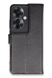 CepteToptan Oppo Reno 11F Kılıf Trend S Plus Kapaklı Kılıf - Siyah - DROPX1309-1708