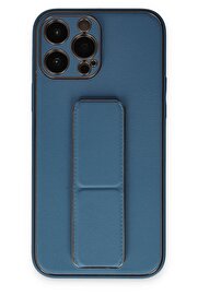 CepteToptan iPhone 13 Pro Kılıf Coco Deri Standlı Kapak - Açık Mavi - DROPX8475-9395
