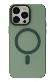 CepteToptan iPhone 14 Pro Kılıf Lodos Magneticsafe Mat Kapak - Köknar Yeşili - DROPX9133-1457
