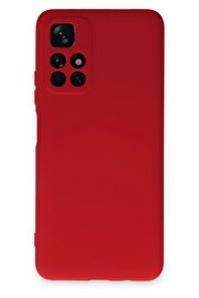 CepteToptan Xiaomi Redmi Note 11T Kılıf Nano içi Kadife Silikon - Kırmızı - DROPX5663-1006