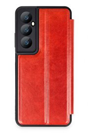 CepteToptan Realme C65 Kılıf Flip Cover - Kırmızı - DROPX6739-6034