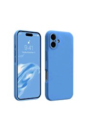 CepteToptan iPhone 16 Plus Kılıf First Silikon - Mavi - DROPX5750-7730