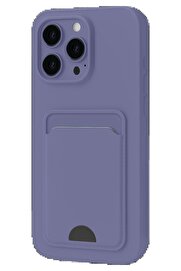 CepteToptan iPhone 16 Plus Kılıf Kelvin Kartvizitli Silikon - Lila - CPT2802287-1148