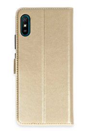 CepteToptan Xiaomi Redmi 9A Kılıf Trend S Plus Kapaklı Kılıf - Gold - DROPX8407-3606