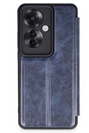 CepteToptan Oppo Reno 11F Kılıf Flip Cover - Lacivert - DROPX4719-2721