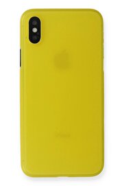 CepteToptan iPhone XS Max Kılıf PP Ultra İnce Kapak - Sarı - DROPX6293-1941