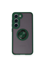 CepteToptan Samsung Galaxy M15 Kılıf Montreal Yüzüklü Silikon Kapak - Yeşil - DROPX5919-9432