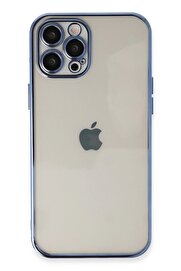 CepteToptan iPhone 12 Pro Kılıf Lensli Silikon - Açık Mavi - DROPX1595-3343