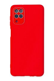 CepteToptan Samsung Galaxy A22 Kılıf Lansman Glass Kapak - Kırmızı - DROPX3464-7572