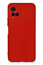 CepteToptan Vivo Y21S Kılıf Nano içi Kadife Silikon - Kırmızı - DROPX5772-9257