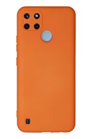CepteToptan Realme C25Y Kılıf Nano içi Kadife Silikon - Turuncu - DROPX7908-4246