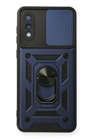 CepteToptan Samsung Galaxy A02 Kılıf Pars Lens Yüzüklü Silikon - Lacivert - DROPX2051-9678