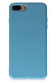 CepteToptan iPhone 7 Plus Kılıf Nano içi Kadife Silikon - Mavi - DROPX2708-7944