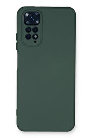 CepteToptan Xiaomi Redmi Note 11 Kılıf Nano içi Kadife Silikon - Koyu Yeşil - DROPX6025-5657