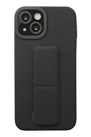 CepteToptan iPhone 14 Plus Kılıf Mega Standlı Silikon - Siyah - DROPX8518-8218