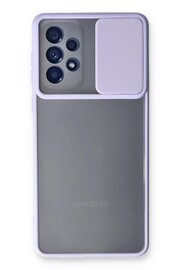 CepteToptan Samsung Galaxy A53 5G Kılıf Palm Buzlu Kamera Sürgülü Silikon - Lila - DROPX9241-7120