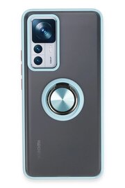 CepteToptan Xiaomi Mi 12T Pro Kılıf Montreal Yüzüklü Silikon Kapak - Buz Mavi - DROPX2227-3771