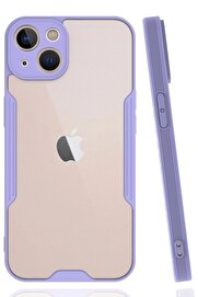 CepteToptan iPhone 14 Plus Kılıf Platin Silikon - Lila - DROPX4226-7420