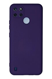 CepteToptan Realme C25Y Kılıf Nano içi Kadife Silikon - Mor - DROPX5877-8013